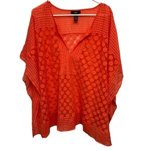 Alfani Coral Sheer Embellished Top